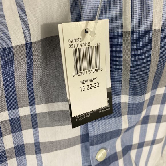 Kenneth Cole | Oeko-Tex Men's New Navy Long Sleeve Button Down Dress Shirt 32 33 - Picture 4 of 14